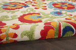 Nourison Aloha Indoor/Outdoor Multicolor 2'8'' x 4' Area-Rug, Easy-Cleaning, Non Shedding, Bed Room, Living Room, Dining Room, Backyard, Deck, Patio (3x4)