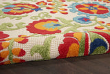 Nourison Aloha Indoor/Outdoor Multicolor 2'8'' x 4' Area-Rug, Easy-Cleaning, Non Shedding, Bed Room, Living Room, Dining Room, Backyard, Deck, Patio (3x4)