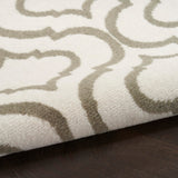 Nourison Jubilant 63x87 Indoor Transitional Fabric Rug in Ivory and Green