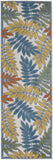 Nourison Aloha Indoor/Outdoor Tropical Botanical Ivory/Multi 2' x 6' Area Rug, (2' x 6')