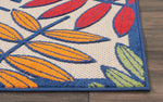 Nourison Aloha Indoor/Outdoor Multicolor 2'8" x 4' Area Rug, Tropical, Botanical, Easy Cleaning, Non Shedding, Bed Room, Kitchen, Living Room, Deck, Backyard, (3' x 4')