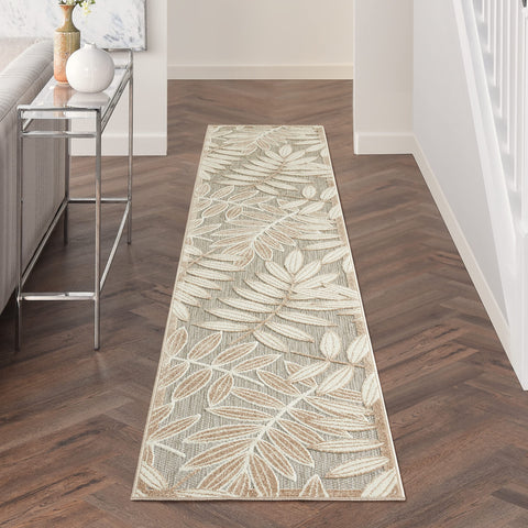 Nourison Aloha Indoor/Outdoor Natural 2'3" x 12' Area Rug, Easy Cleaning, Non Shedding, Bed Room, Living Room, Dining Room, Backyard, Deck, Patio (2x12)