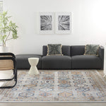 Nourison Concerto Bohemian Grey/Multi 6'7" x 9'6" Area -Rug, Easy -Cleaning, Non Shedding, Bed Room, Living Room, Dining Room, Kitchen (7x10)