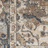 Nourison Concerto Traditional Beige Grey 4' x Square Area -Rug, Easy -Cleaning, Non Shedding, Bed Room, Living Room, Dining Room, Kitchen (4 Square)