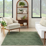 Nourison Versatile Indoor/Outdoor Green 4' x 6' Area Rug, Easy Cleaning, Non Shedding, Bed Room, Living Room, Dining Room, Backyard, Deck, Patio (4x6)