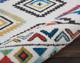 Nourison Tribal Decor Tribal White 2'2'' x 7'9'' Area-Rug, Easy-Cleaning, Non Shedding, Bed Room, Living Room, Dining Room, Kitchen (2x8)