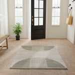 Nourison Astra Machine Washable Ivory Olive 5'3" x 7' Area Rug Easy Clean, Non Shedding, Bed Room, Living Room, Dining Room, Kitchen (5' x 7')