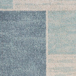 Nourison Astra Machine Washable Mid-Century Modern Blue Ivory 2'2" x 4' Area -Rug, Easy -Cleaning, Non Shedding, Bed Room, Living Room, Dining Room, Kitchen (2x4)
