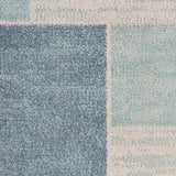 Nourison Astra Machine Washable Mid-Century Modern Blue Ivory 2'2" x 4' Area -Rug, Easy -Cleaning, Non Shedding, Bed Room, Living Room, Dining Room, Kitchen (2x4)