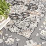 Nourison Elation Transitional Grey 5'3" x Round Area -Rug, Easy -Cleaning, Non Shedding, Bed Room, Living Room, Dining Room, Kitchen (5 Round)