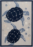 Nourison Aloha Indoor/Outdoor Navy Blue 3'6" x 5'6" Area -Rug, Easy Cleaning, Non Shedding, Bed Room, Living Room, Dining Room, Deck, Patio (3x5)