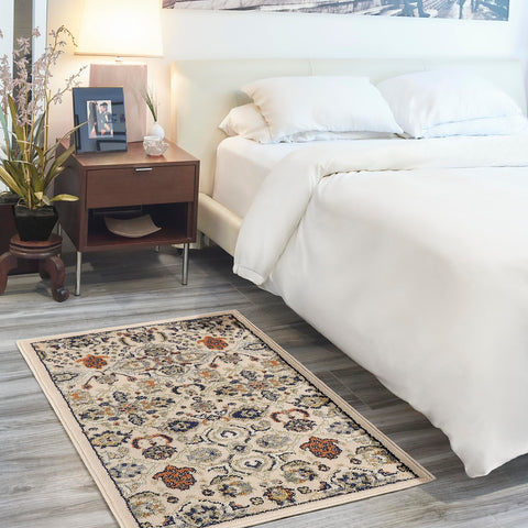 Nourison Allur Traditional Yellow/Multi 3' x 5' Area--Rug, Easy--Cleaning, Non Shedding, Bed Room, Living Room, Dining Room, Kitchen (3x5)