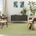 Nourison Essentials Indoor/Outdoor Green 5' x Square Area Rug, Easy Cleaning, Non Shedding, Bed Room, Living Room, Dining Room, Backyard, Deck, Patio (5 Square)