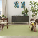 Nourison Essentials Indoor/Outdoor Green 5' x Square Area Rug, Easy Cleaning, Non Shedding, Bed Room, Living Room, Dining Room, Backyard, Deck, Patio (5 Square)