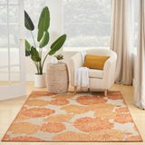 Nourison Garden Oasis Coral 6' x 9' Area Rug Easy Clean, Non Shedding, Bed Room, Living Room, Dining Room, Kitchen (6' x 9')