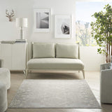 Nourison Elation Modern Ivory Grey 5'3" x 7'3" Area Rug, Easy Clean, Non Shedding, Bed Room, Living Room, Dining Room, Kitchen (5x7)