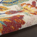 Nourison Allur Floral Ivory Multicolor 5'3" x 7'3" Area -Rug, Easy -Cleaning, Non Shedding, Bed Room, Living Room, Dining Room, Kitchen (5x7)" }