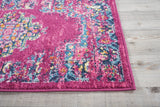 Nourison Passion Fuchsia 1'10" x 6' Area -Rug, Boho, Traditional, Easy -Cleaning, Non Shedding, Bed Room, Living Room, Hallway, (6' Runner)