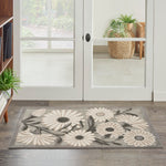 Nourison Aloha Indoor/Outdoor Beige 2'8'' x 4' Area-Rug, Easy-Cleaning, Non Shedding, Bed Room, Living Room, Dining Room, Backyard, Deck, Patio (3x4)