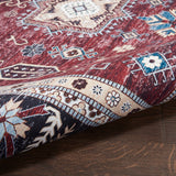 Nourison Fulton Traditional Red 2'3" x 7'6" Area Rug, Easy Clean, Non Shedding, Bed Room, Living Room, Dining Room, Kitchen (2x8)