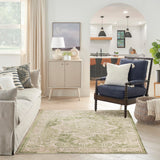 Nourison Astra Machine Washable Ivory Green 5'3" x 7' Area Rug, Easy Clean, Non Shedding, Bed Room, Living Room, Dining Room, Kitchen (5' x 7')
