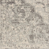 Nourison Tranquil Traditional Ivory/Grey 2'3" x 7'3" Area Rug, Easy Cleaning, Non Shedding, Bed Room, Living Room, Dining Room, Kitchen (2x7)