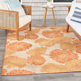 Nourison Garden Oasis Coral 6' x 9' Area Rug Easy Clean, Non Shedding, Bed Room, Living Room, Dining Room, Kitchen (6' x 9')