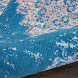 Nourison Grafix Blue 2' x 6' Area Rug Easy Clean, Non Shedding, Bed Room, Living Room, Dining Room, Kitchen (6' Runner)