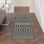 Nourison Positano Black 2' x 6' Area Rug Easy Clean, Non Shedding, Bed Room, Living Room, Dining Room, Kitchen (6' Runner)
