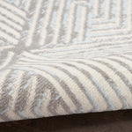 Nourison Grafix Geometric Grey 5'3" x 7'3" area-rug, easy-clean, Non Shedding, Bed Room, Living Room, Dining Room, Kitchen (5x7)