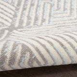 Nourison Grafix Geometric Grey 5'3" x 7'3" area-rug, easy-clean, Non Shedding, Bed Room, Living Room, Dining Room, Kitchen (5x7)