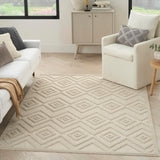 Nourison Versatile Indoor/Outdoor Cream 5' x 7' Area Rug, Easy Cleaning, Non Shedding, Bed Room, Living Room, Dining Room, Backyard, Deck, Patio (5x7)