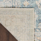 Nourison Astra Machine Washable Traditional Light Blue 2'2" x 10' Area -rug, Easy -cleaning, Non Shedding, Bed Room, Living Room, Dining Room, Kitchen (2x10)