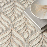 Nourison Aloha Indoor/Outdoor Ivory/Grey 3'6" x 5'6" Area Rug, Easy Cleaning, Non Shedding, Bed Room, Living Room, Dining Room, Kitchen (4x6)