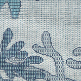 Nourison Garden Oasis Indoor/Outdoor Blue 5' x 7' Area Rug, Easy Cleaning, Non-Shedding, Bed Room, Living Room, Dining Room, Backyard, Deck, Patio (5x7)