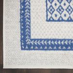 Nourison Whimsicle Geometric Ivory Blue 4' x 6' Area Rug, Easy Cleaning, Non Shedding, Bed Room, Living Room, Dining Room, Kitchen (4x6)