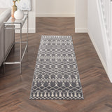Nourison Royal Moroccan Farmhouse Charcoal/Ivory 2'2" x 7'6 Area Rug, Easy Cleaning, Non Shedding, Bed Room, Living Room, Dining Room, Kitchen (2x8)