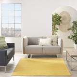 Nourison Essentials Indoor/Outdoor Yellow 5' x 7' Area Rug, Easy Cleaning, Non Shedding, Bed Room, Living Room, Dining Room, Backyard, Deck, Patio (5x7)