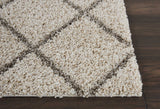 Nourison Brisbane Shag Cream 2'2'' x 7'6'' Area-Rug, Easy-Cleaning, Non Shedding, Bed Room, Living Room, Dining Room, Kitchen (2x7)