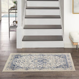 Nourison Cyrus Bohemian Ivory/Navy 2'6" x 4' area-rug, easy-clean, Non Shedding, Bed Room, Living Room, Dining Room, Kitchen (3x4)