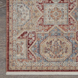 Nourison Enchanting Home Farmhouse & Country Blue/Brick 3' x 5' Area -Rug, Easy -Cleaning, Non Shedding, Bed Room, Living Room, Dining Room, Kitchen (3x5)