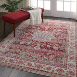 Nourison Vintage Kashan Vintage Red 4' x 6' Area -Rug, Easy -Cleaning, Non Shedding, Bed Room, Living Room, Dining Room, Kitchen (4x6)