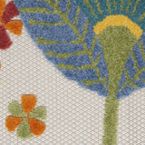 Nourison Aloha Indoor/Outdoor Multicolor 2'8" x 4' Area Rug, Floral, Contemporary, Easy Cleaning, Non Shedding, Bed Room, Living Room, Deck, Backyard, (3' x 4')