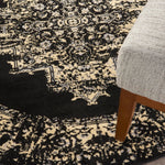Nourison Grafix Black 4' x Round Area Rug Easy Clean, Non Shedding, Bed Room, Living Room, Dining Room, Kitchen (4' x Round)