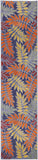 Nourison Aloha Indoor-Outdoor Navy Multicolor 2' x 6' Area Rug, Easy Cleaning, Non Shedding, Bed Room, Living Room, Dining Room, Backyard, Deck, Patio (2x6)