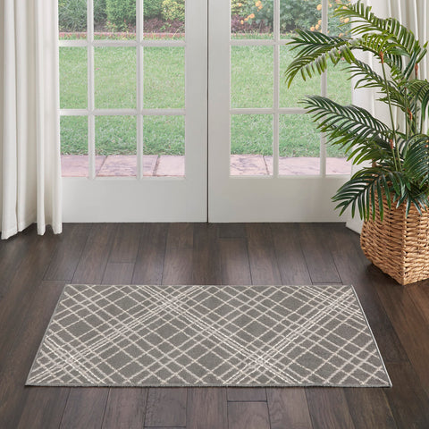 Nourison Jubilant Farmhouse Grey 2' x 4' Area -Rug, Easy -Cleaning, Non Shedding, Bed Room, Living Room, Dining Room, Kitchen (2x4)