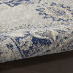 Nourison Tranquil Persian Grey/Navy 2' x 4' Area -Rug, Easy -Cleaning, Non Shedding, Bed Room, Living Room, Dining Room, Kitchen (2x4)