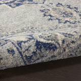 Nourison Tranquil Persian Grey/Navy 2' x 4' Area -Rug, Easy -Cleaning, Non Shedding, Bed Room, Living Room, Dining Room, Kitchen (2x4)