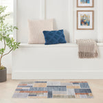 Nourison Astra Machine Washable Geometric Multicolor 4' x 6' Area -Rug, Easy -Cleaning, Non Shedding, Bed Room, Living Room, Dining Room, Kitchen (4x6)
