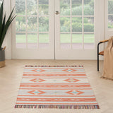 Nourison Baja Tribal Ivory/Grey 3'6" x 5'6" Area -rug, Easy -cleaning, Non Shedding, Bed Room, Living Room, Dining Room, Kitchen (3x5)